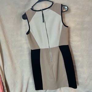Cute tan black and cream sleeveless dress